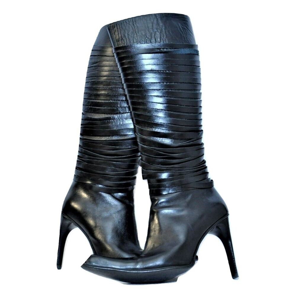 Vera Gomma Knee High Juno Stiletto Heel Boots Black size 38